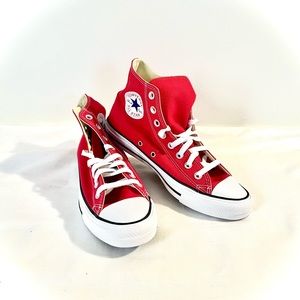 New Red Converse Women’s Size 9/Men’s Size 7.